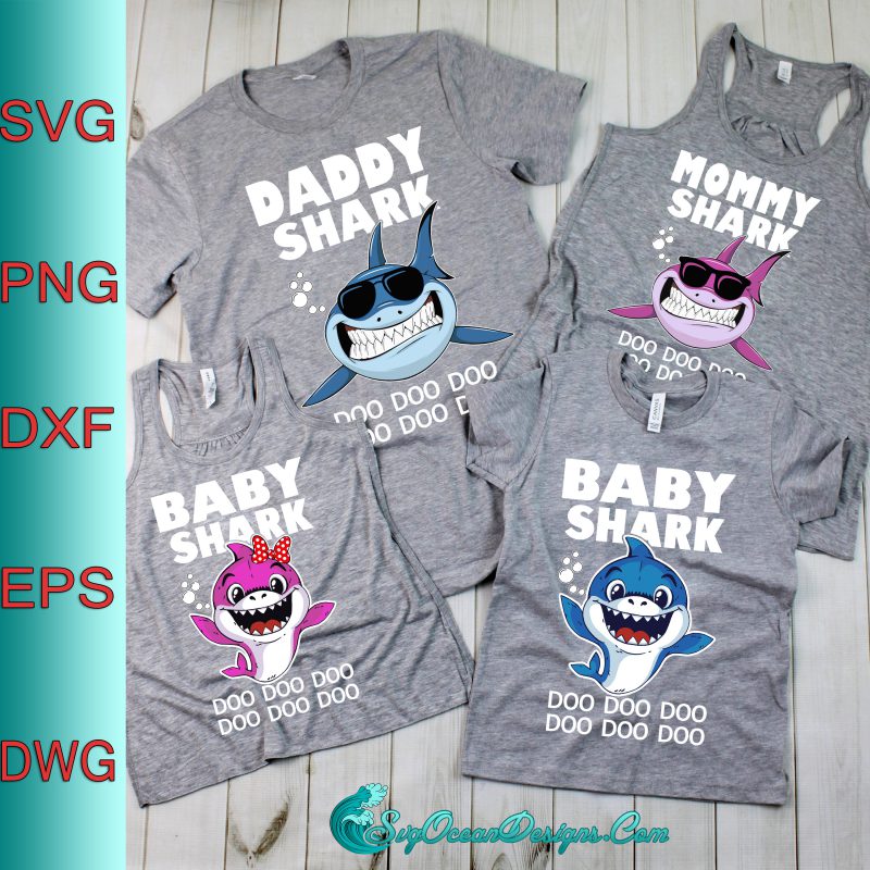 Download Baby Shark Svg- Mommy Shark Svg- Daddy Shark Svg - Shark ...