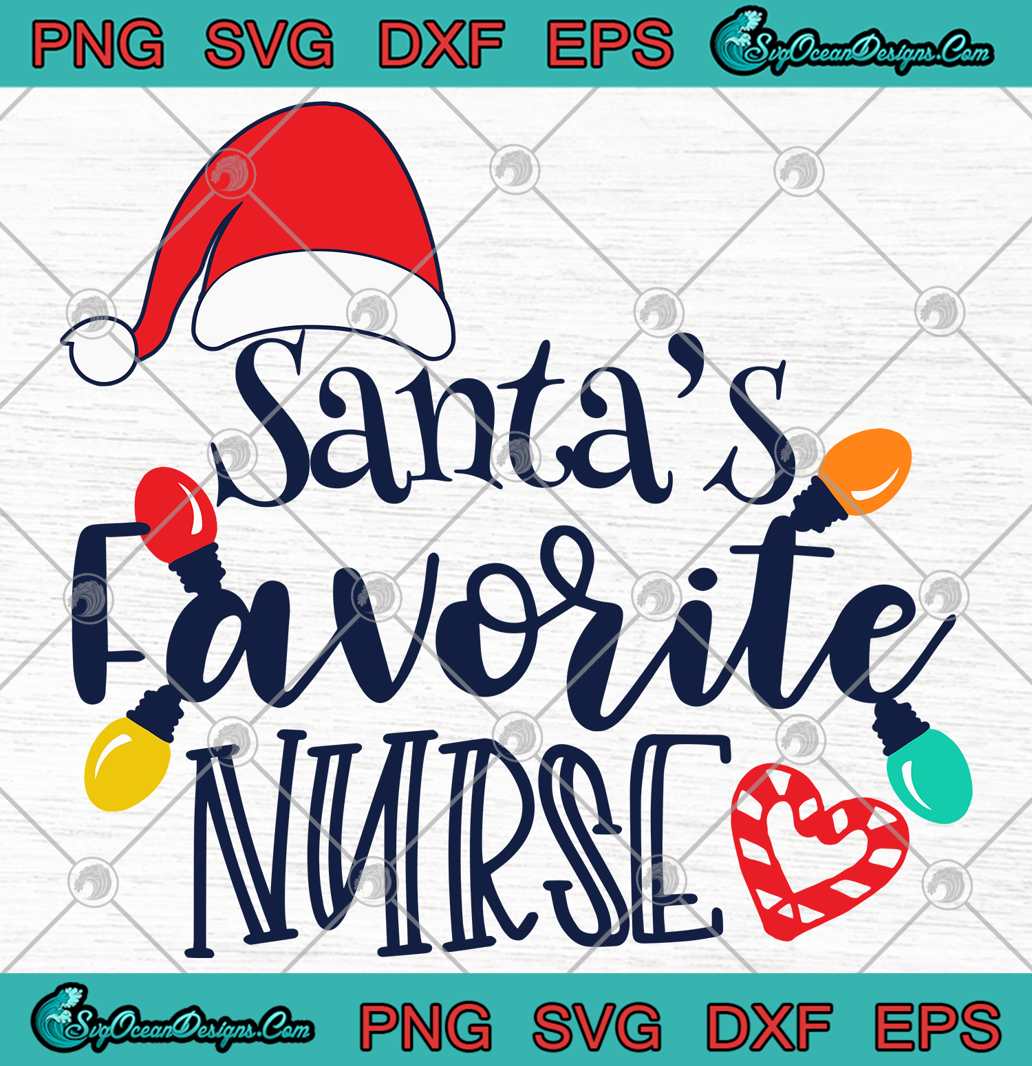 Download Santa's Favorite Nurse Christmas SVG PNG EPS DXF Nurse ...