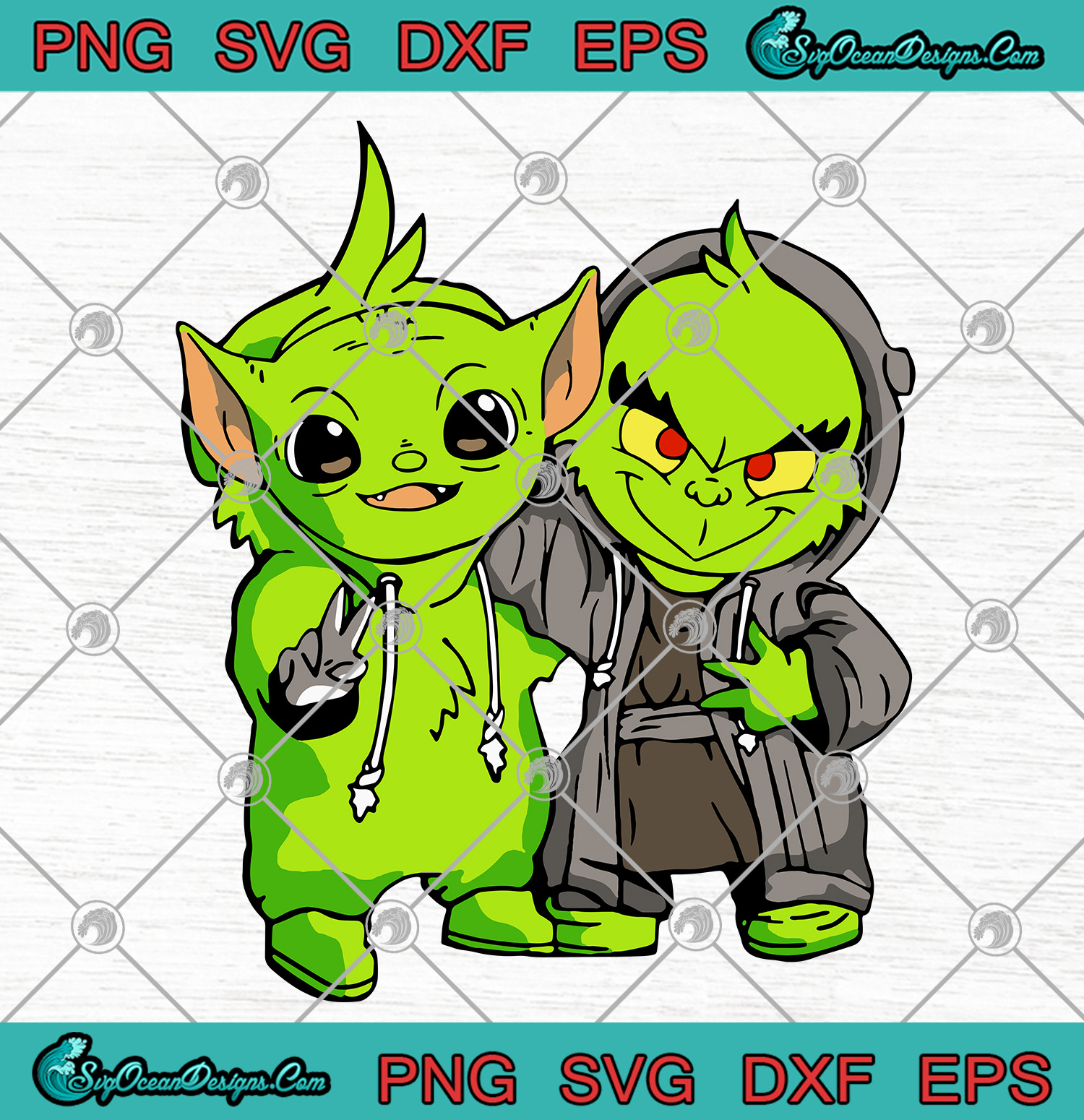 Download Friends Yoda Baby and Grinch SVG PNG EPS DXF-Star Wars SVG Cricut file - Designs Digital Download