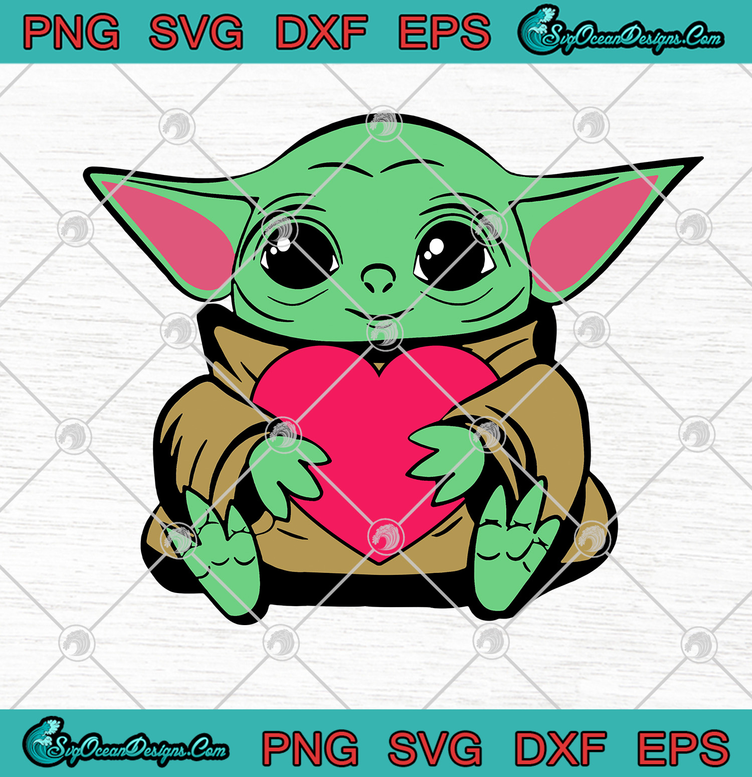 Download Valentine's Day Baby YODA heart SVG PNG EPS DXF-Yoda Baby SVG PNG Vector Art - Designs Digital ...