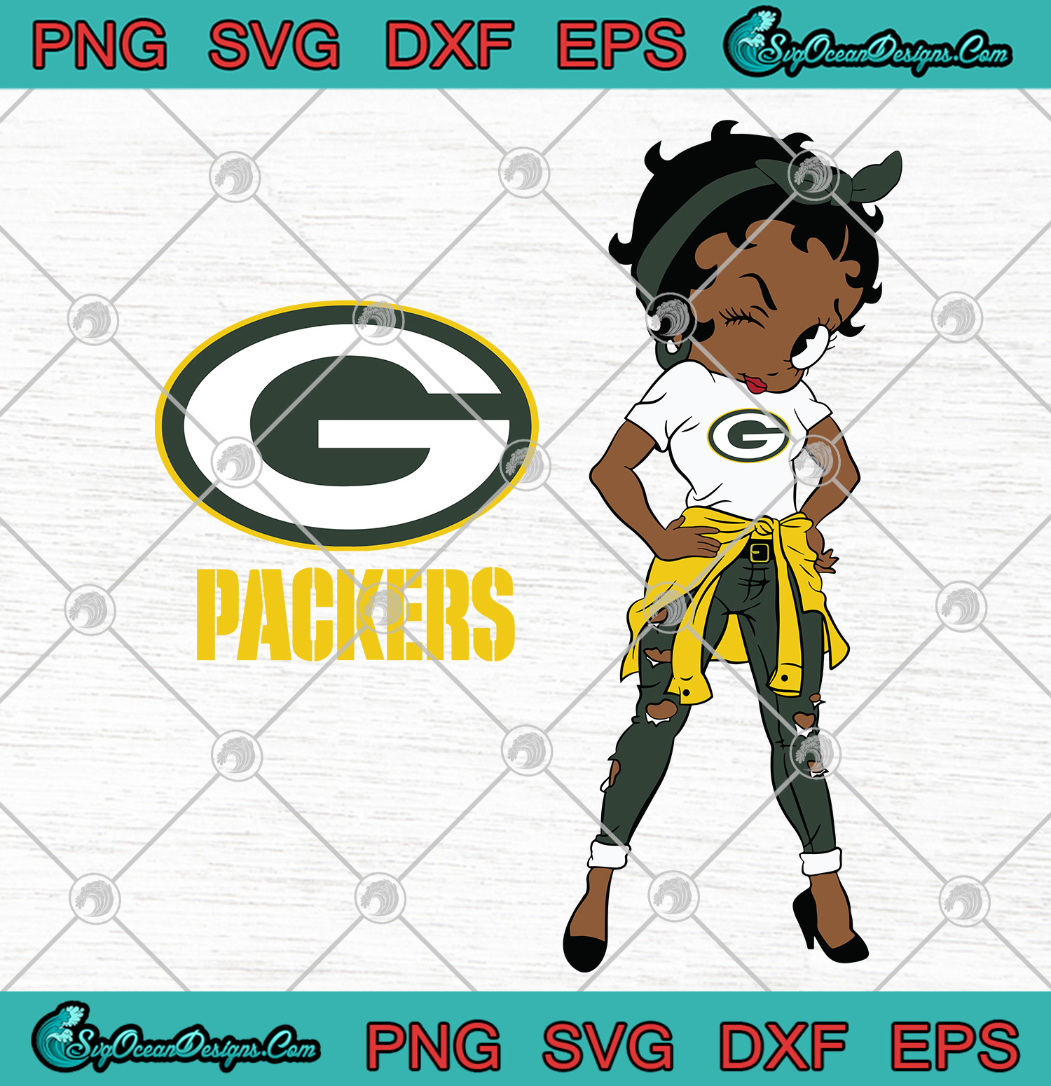 Betty Boop Green Bay Packers Svg Png Eps Dxf Green Bay Packers Svg Png Designs Digital Download