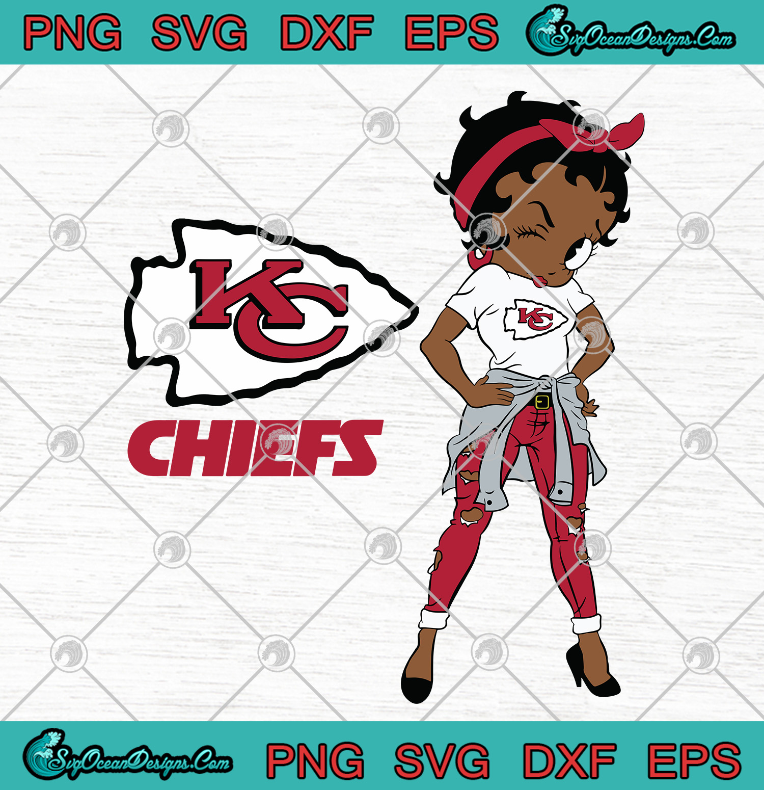 Betty Boop Kansas City Chiefs SVG PNG EPS DXF - Kansas City Chiefs SVG PNG - Designs Digital ...