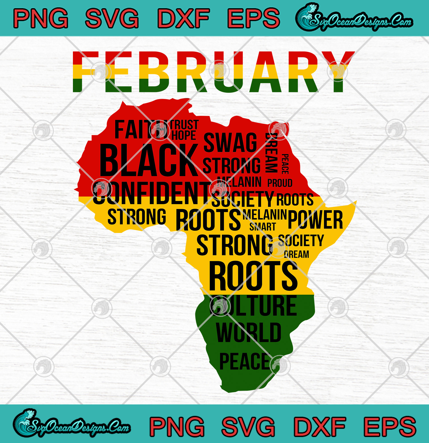 Download February Black History Month SVG PNG African Map Colors ...
