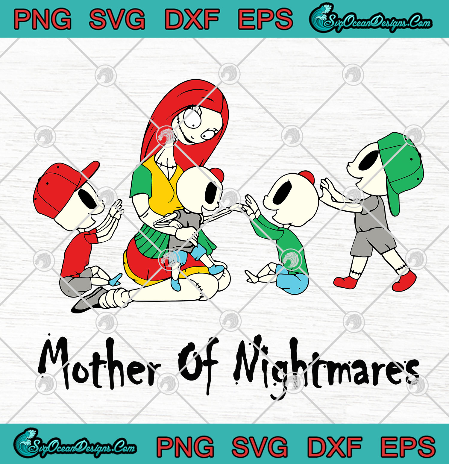 Download Sally Skeleton Four Boys Mother Of Nightmares SVG PNG Mother's Day SVG Designs for shirt ...