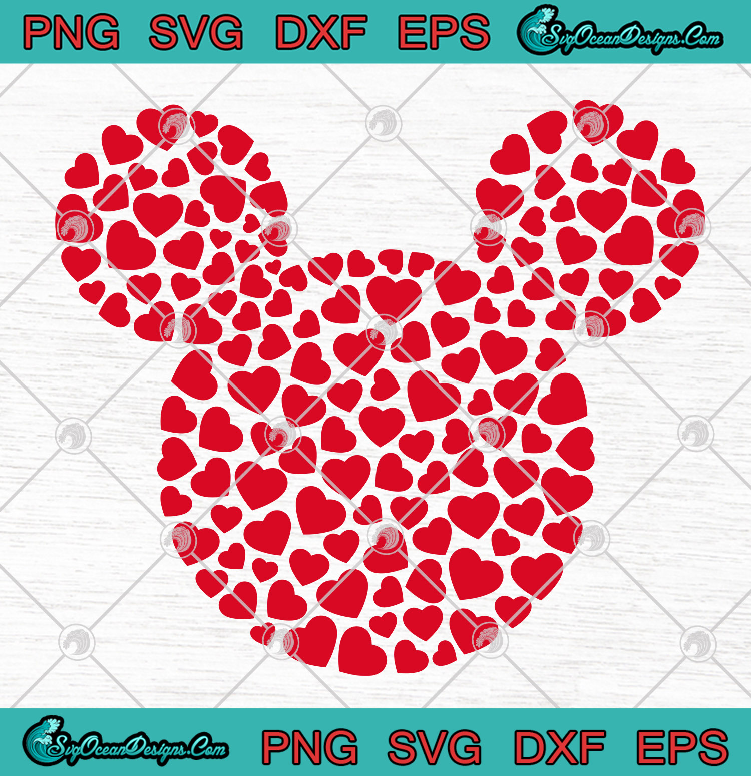 Download Disney Mickey Mouse Icon Filled With Hearts SVG PNG Disney ...
