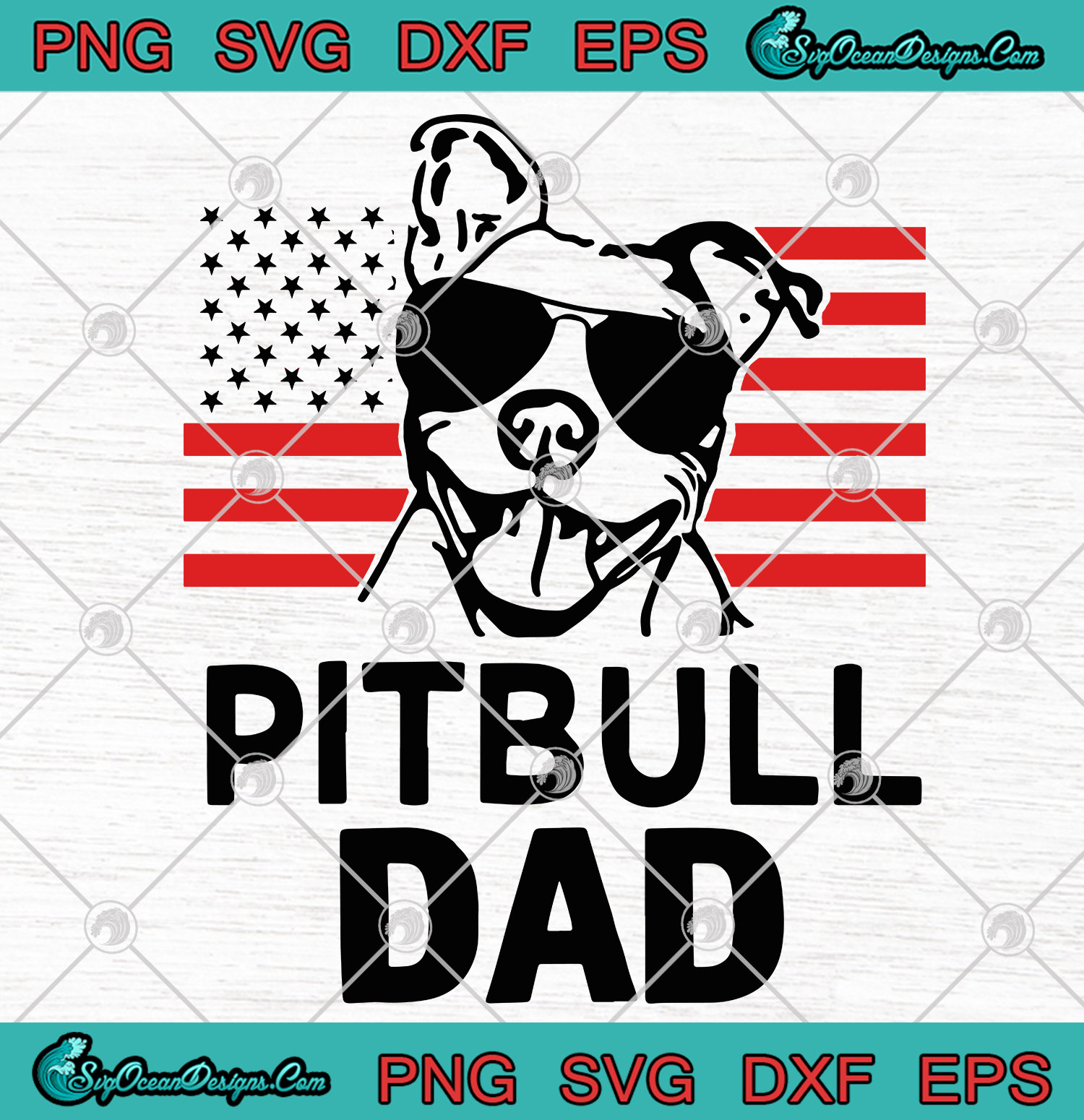 Download Pitbull Dad SVG PNG EPS DXF- Father's Day Art Vector ...