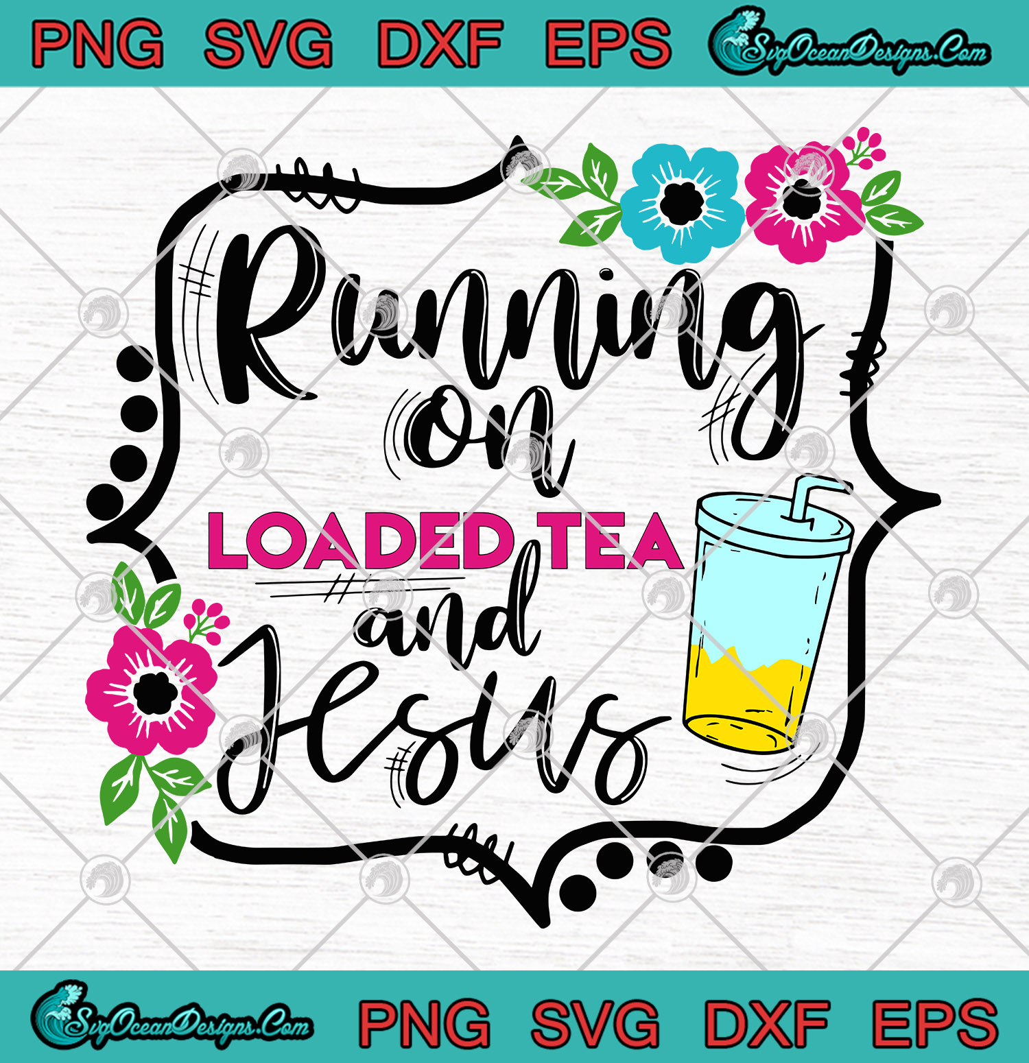 Download Running On Loaded Tea And Jesus SVG PNG EPS DXF Art Vector ...