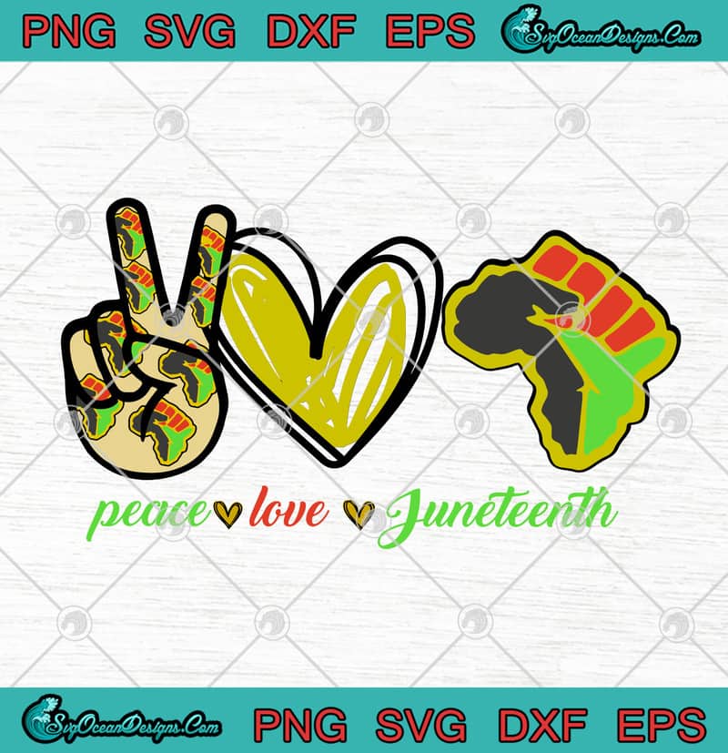 Download African Peace Love Juneteenth SVG PNG EPS DXF Cricut File Silhouette Art - Designs Digital Download